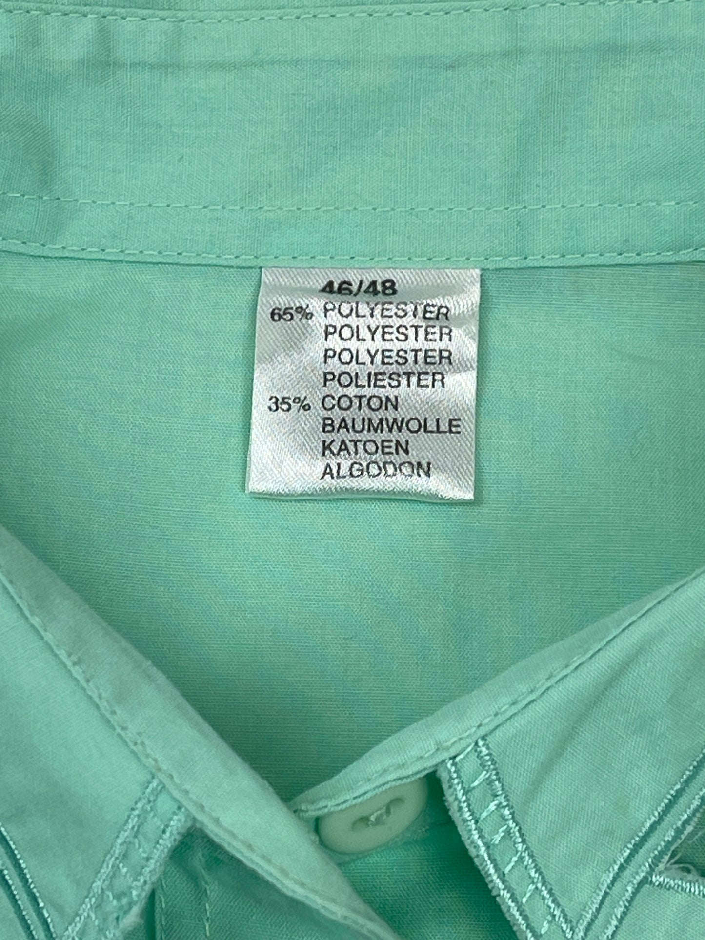 Chemise oversized y2k vert d'eau vintage
