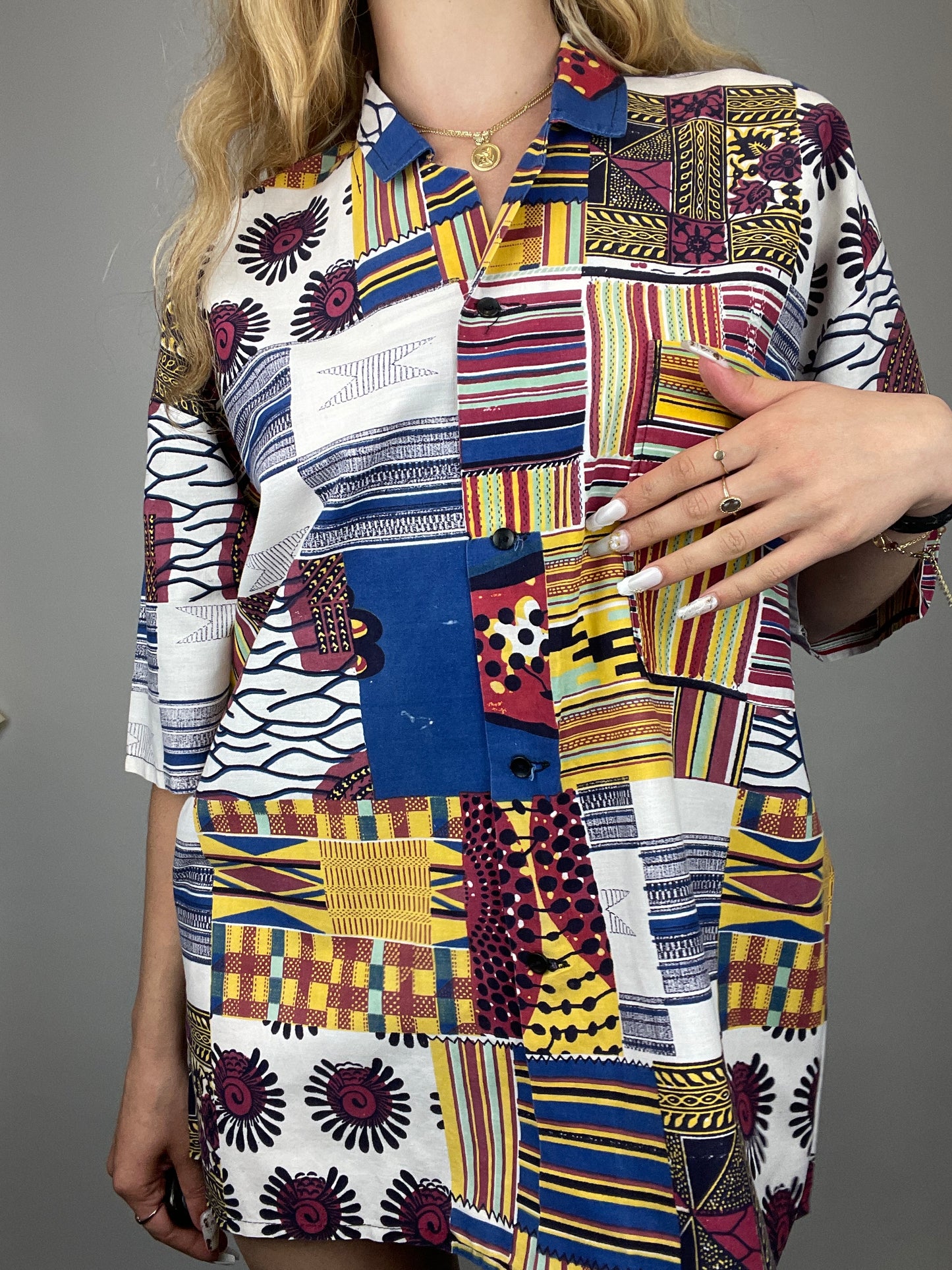 Chemise motif année 90 vintage oversized