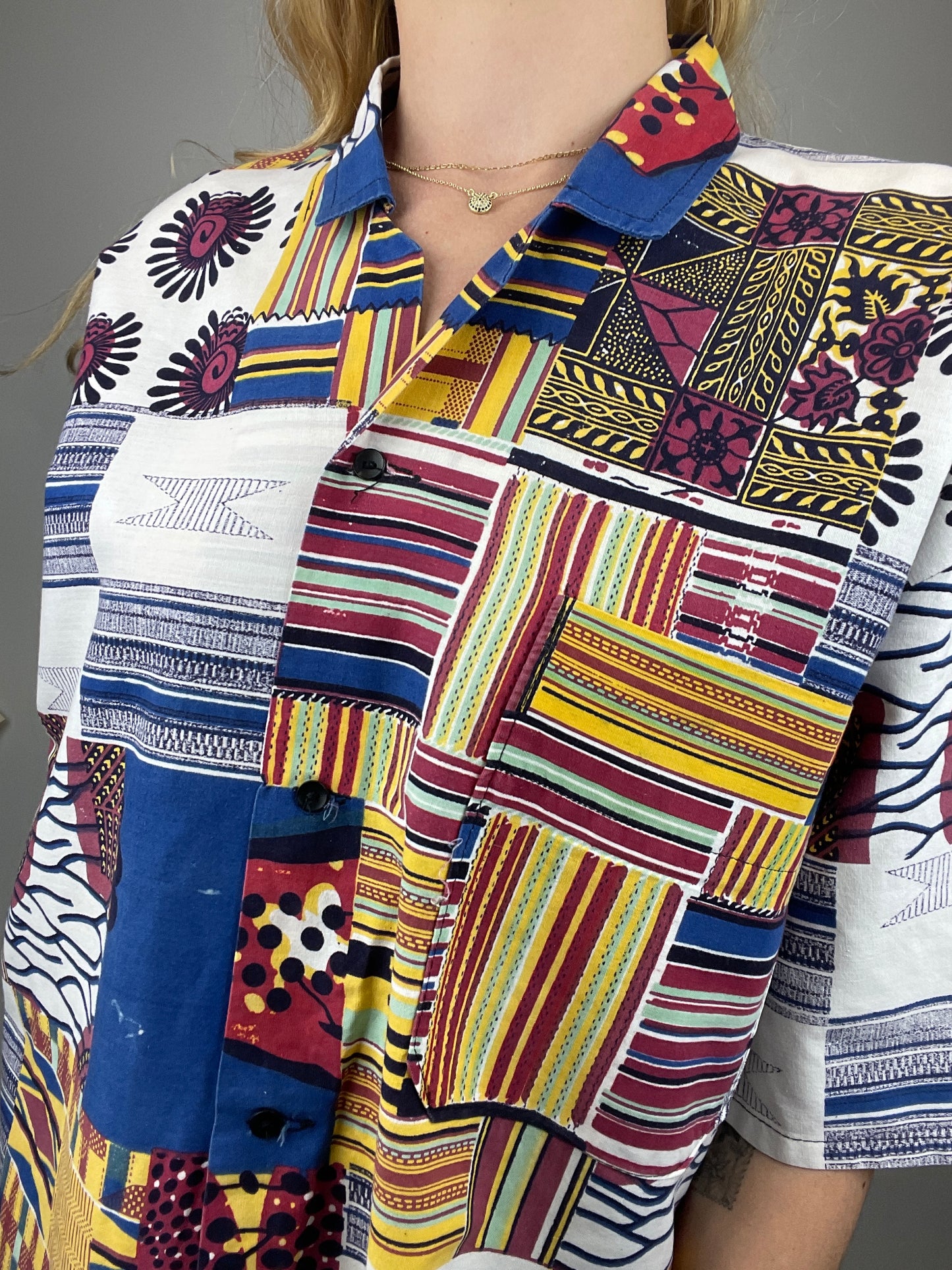 Chemise motif année 90 vintage oversized