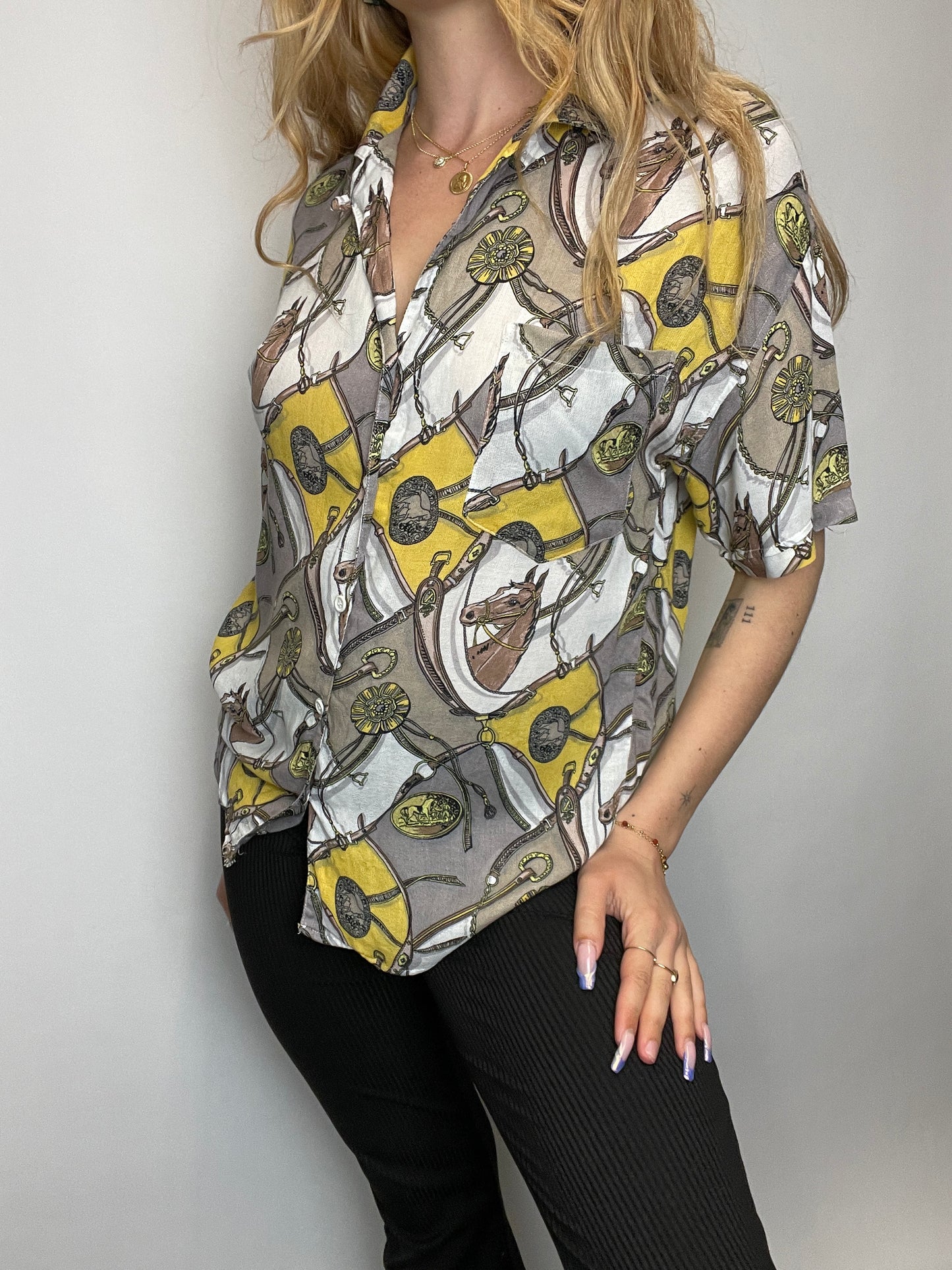 Chemisier y2k motif vintage
